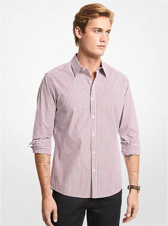 Slim-Fit Striped Stretch Cotton Shirt image number 0