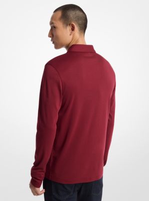 Cotton Long-Sleeve Polo Shirt