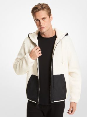Faux Shearling Blend Zip-Up Hoodie