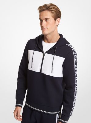 Logo Tape Scuba Half Zip Hoodie Michael Kors Canada