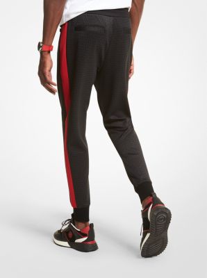 Striped Logo Stretch Knit Joggers