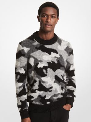 Camouflage Alpaca and Merino Wool Sweater Michael Kors Canada