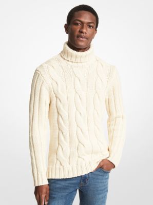 Cable Merino Wool Turtleneck Sweater | Michael Kors Canada