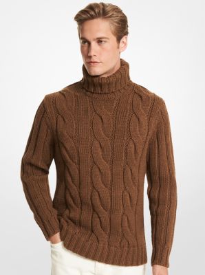 Cable Merino Wool Turtleneck Sweater | Michael Kors