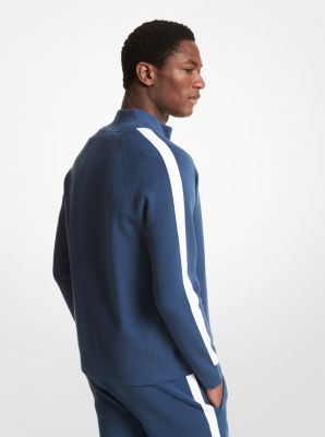 Striped Viscose Blend Track Jacket in DENIM | Michael Kors