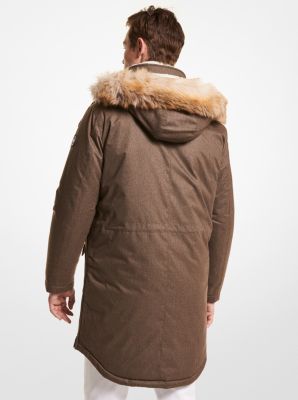 Faux Fur Trim Woven Parka image number 1