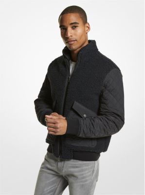 Veste en nylon matelassé et en Sherpa