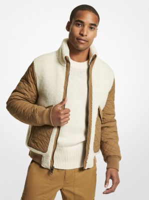 Veste en nylon matelassé et en Sherpa