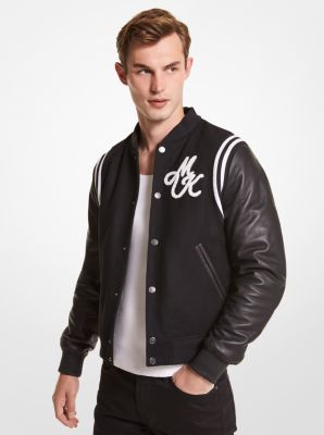 Monogram Embossed Leather And Wool Blouson - Men - Ready-to-Wear