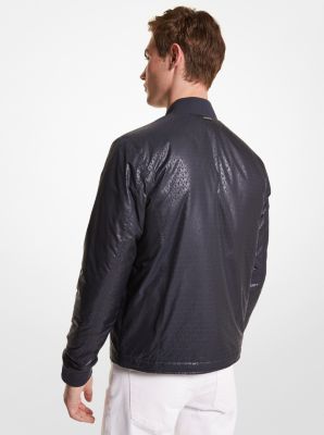 Croc-Embossed Casual Men Leather Jacket