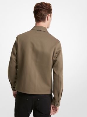 Giacca stile militare in twill resistente all'acqua in OLIVA | Michael Kors