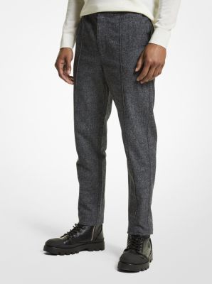 Slim-Fit Metallic Wool-Blend Trousers