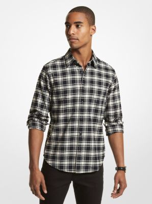 Slim-Fit Plaid Cotton Flannel Shirt image number 0