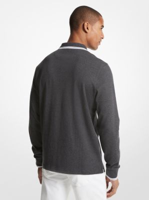 Cotton long-sleeved polo sweater