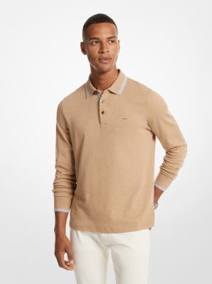 Michael kors men's long best sale sleeve polo