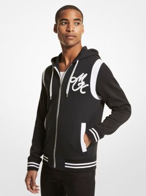 Embroidered Jersey Zip Up Hoodie Michael Kors