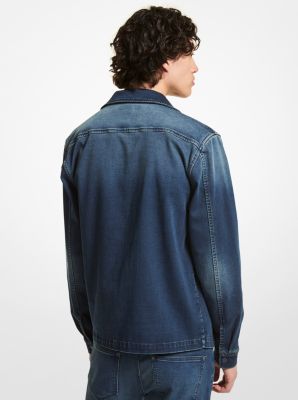 veste de travail en flanelle laine pour homme bleu