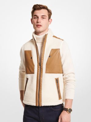 Sherpa And Faux Leather Vest | Michael Kors