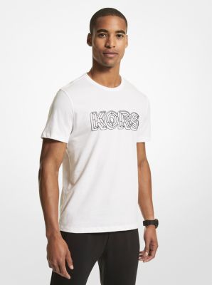 Tシャツ・カットソー Michael Kors Men T-shirt White CF2516RFV4 100 Logo Cotton T-Shirt | Michael Kors [US]