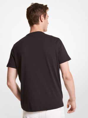 Empire Logo Cotton T-Shirt in BLACK | Michael Kors