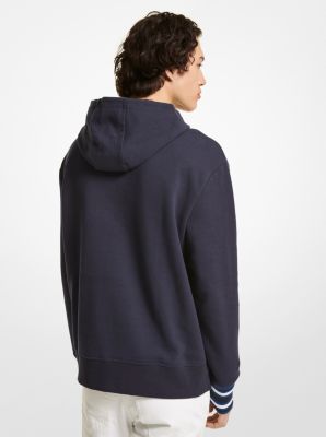 Striped Cotton Blend Hoodie