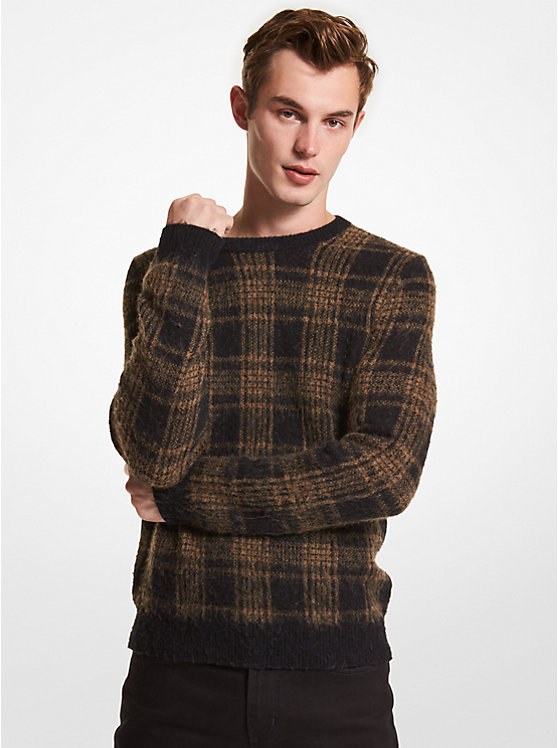 Chandail en tricot brossé à carreaux image number 0