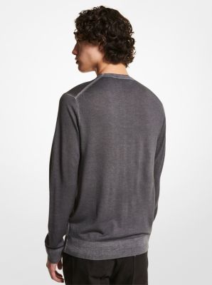Pullover in lana merino effetto delavé image number 1