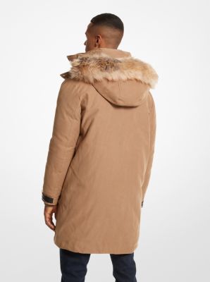 Faux Fur Trim Woven Parka image number 1