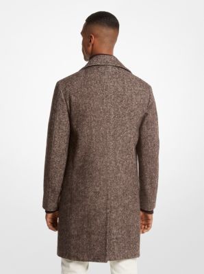 Herringbone Wool Blend Peacoat | Michael Kors Canada