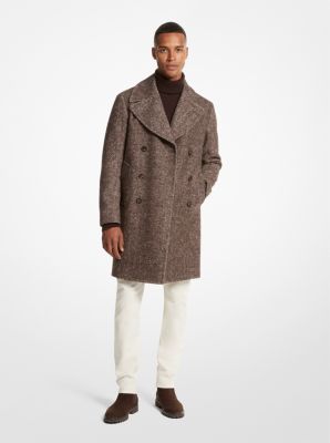 Wool coat men's double on sale breasted