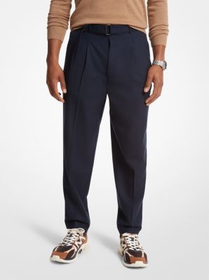 Stretch Wool Flannel Belted Trousers image number 0