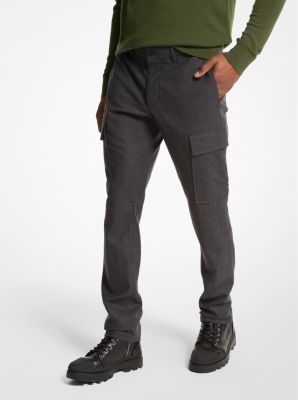 Pantalon cargo en flanelle de laine extensible