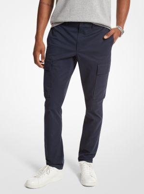Cotton Blend Twill Cropped Pants