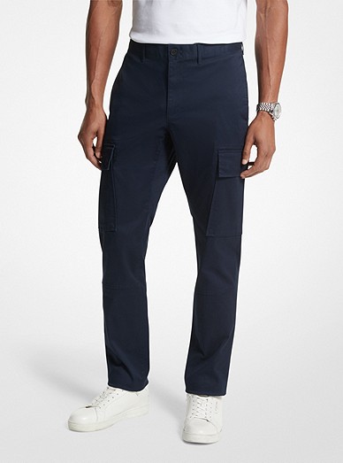 Buy Charcoal Grey Slim Cotton Stretch Cargo Trousers from the Next