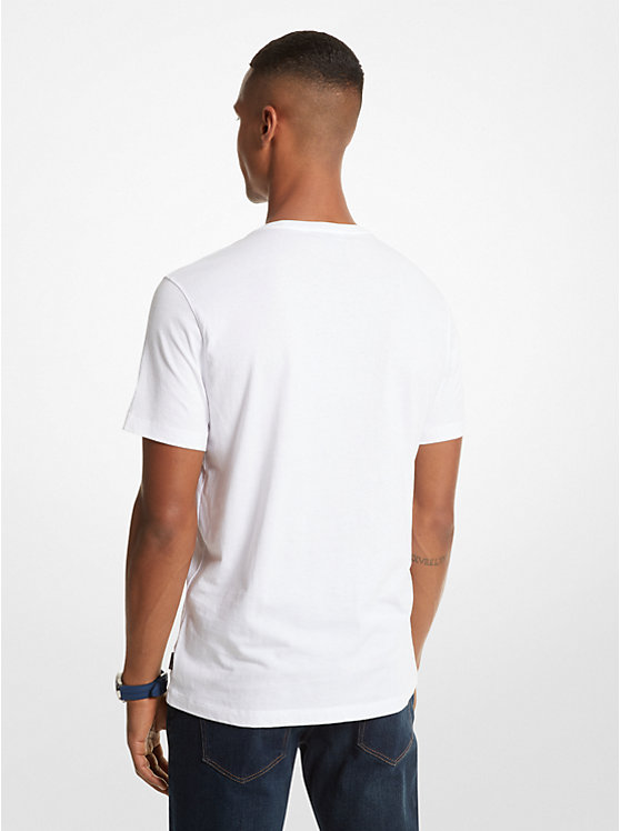 T-shirt en coton rayé à logo image number 1