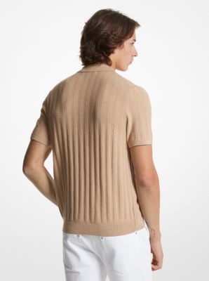 Chemise en m&eacute;lange de coton textur&eacute; in KAKI M&Eacute;LANG&Eacute; | Michael Kors