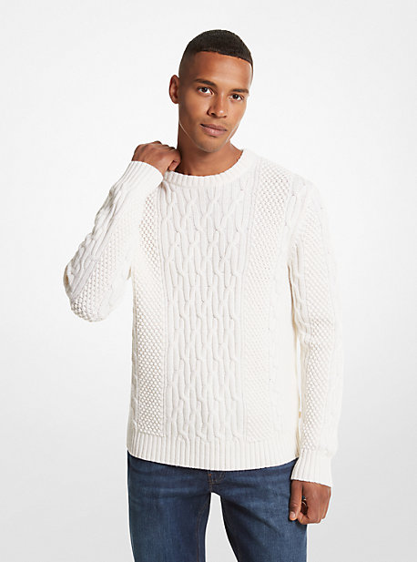 Michael Kors Cable Knit Sweater In Natural