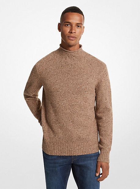 Michael Kors Recycled Wool Blend Roll-neck Sweater In Brown