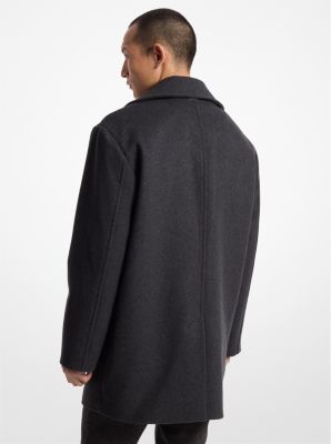 Michael kors wool blend double breasted peacoat best sale