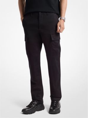 Pantalon cargo coupe slim en satin de coton mélangé image number 0