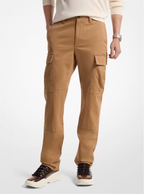 Pantalon cargo coupe slim en satin de coton mélangé image number 0