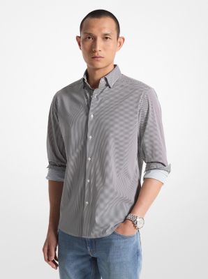 Slim-Fit Stretch Nylon Striped Shirt image number 0