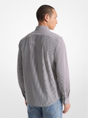 Chemise en nylon extensible à rayures et à coupe ajustée