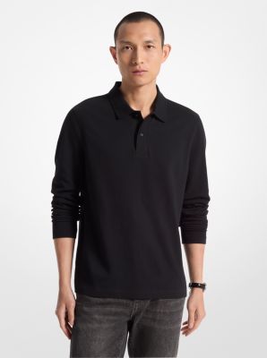 Bubble Knit Long-Sleeve Polo Shirt image number 0