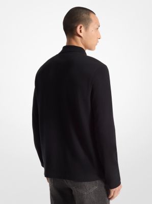 Bubble Knit Long-Sleeve Polo Shirt image number 1