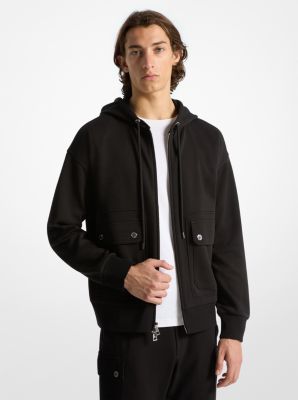 MK Cotton Blend Zip-Up Hoodie - Black - Michael Kors Michael Kors Mens