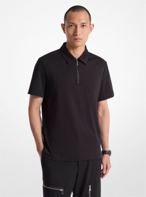 Cotton Half Zip Polo Shirt