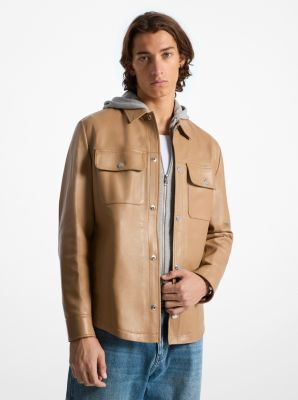 Bonded Leather Shirt Jacket image number 0