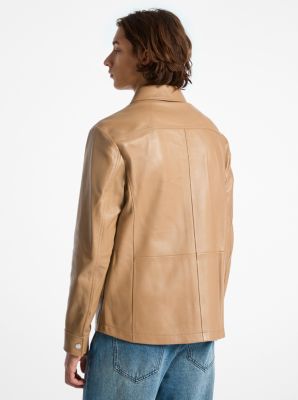 Bonded Leather Shirt Jacket image number 1