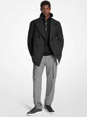 Woven Peacoat in BLACK | Michael Kors